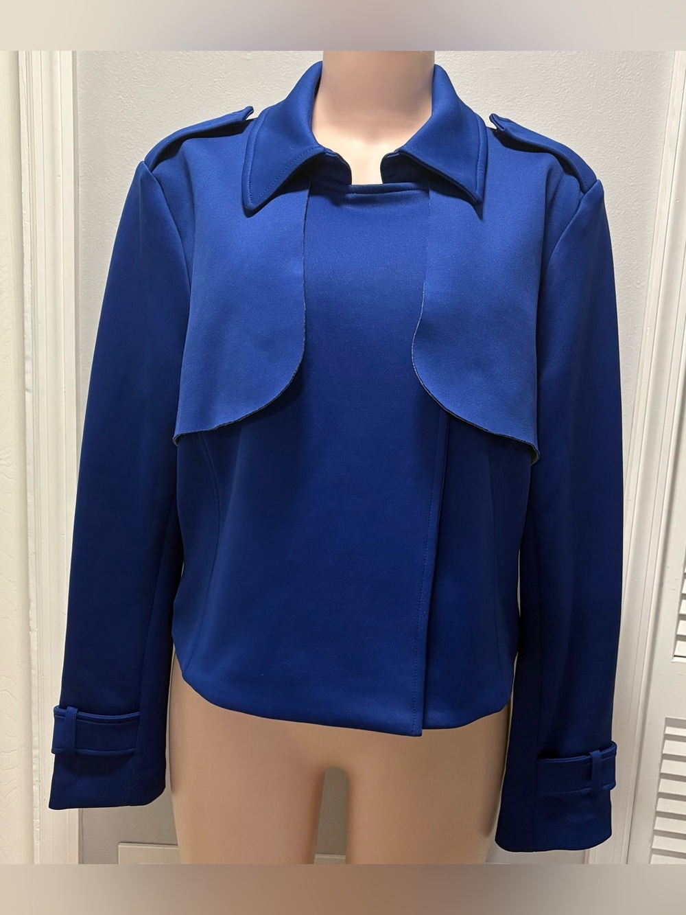 Robert Rodriguez Clematis Blue "Fiona Bonded Scuba Jacket" Women’s Size L